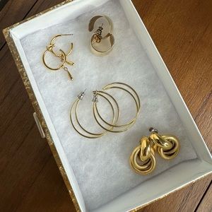 Gold Hoop Earrings Lot